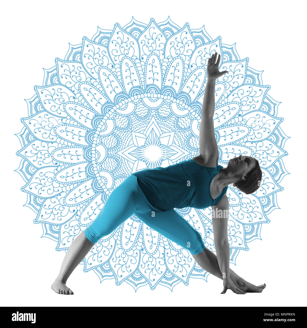 Exercices de yoga Woman Banque D'Images