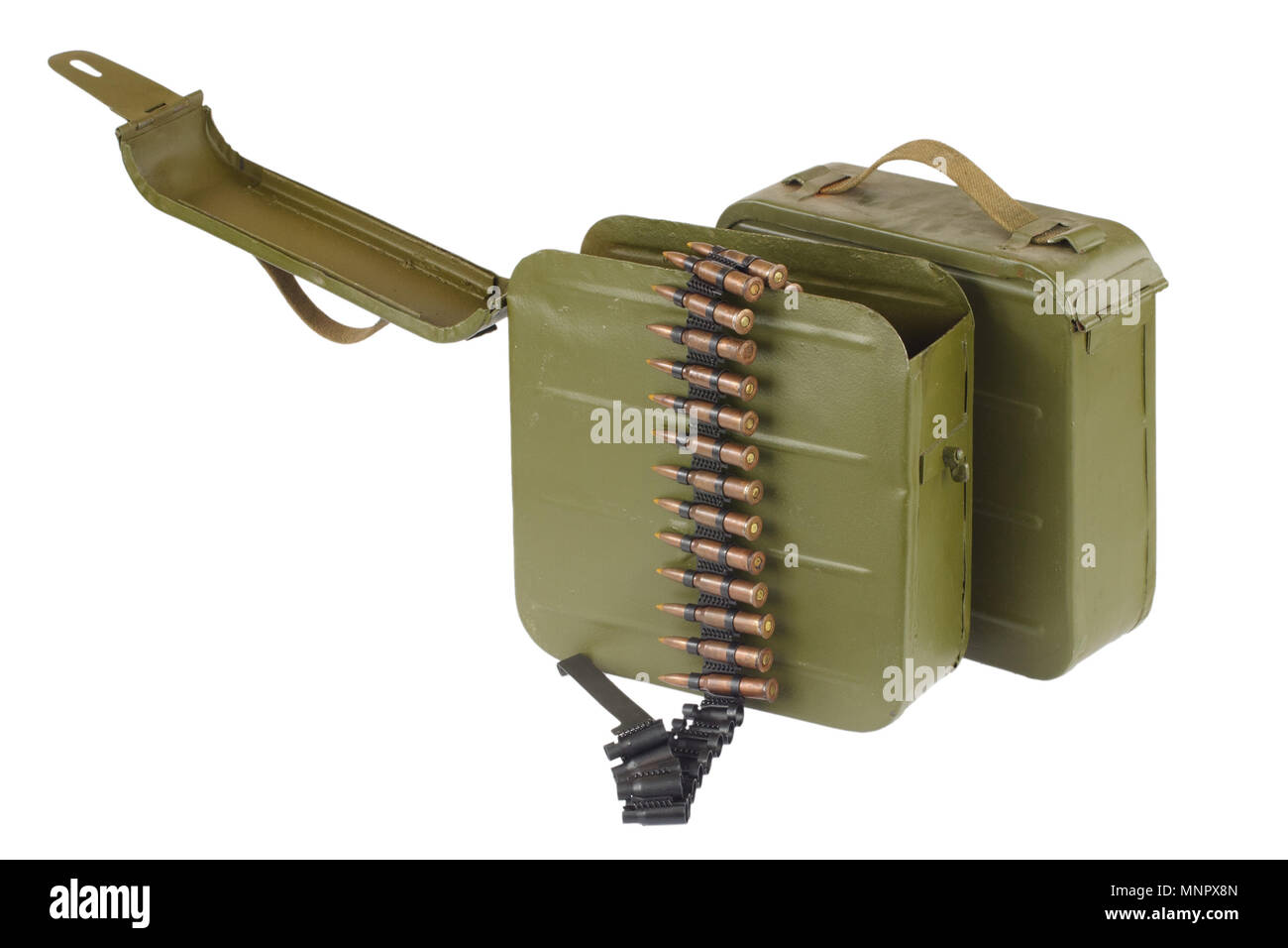 Maxim soviétique vert fusil munitions fort avec la courroie d'épaule de machine Banque D'Images