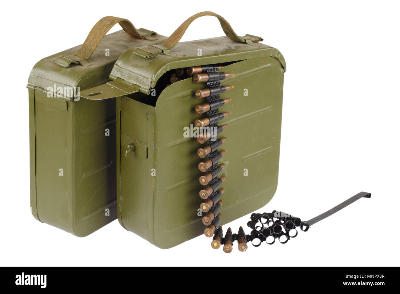 Maxim soviétique vert fusil munitions fort avec la courroie d'épaule de machine Banque D'Images