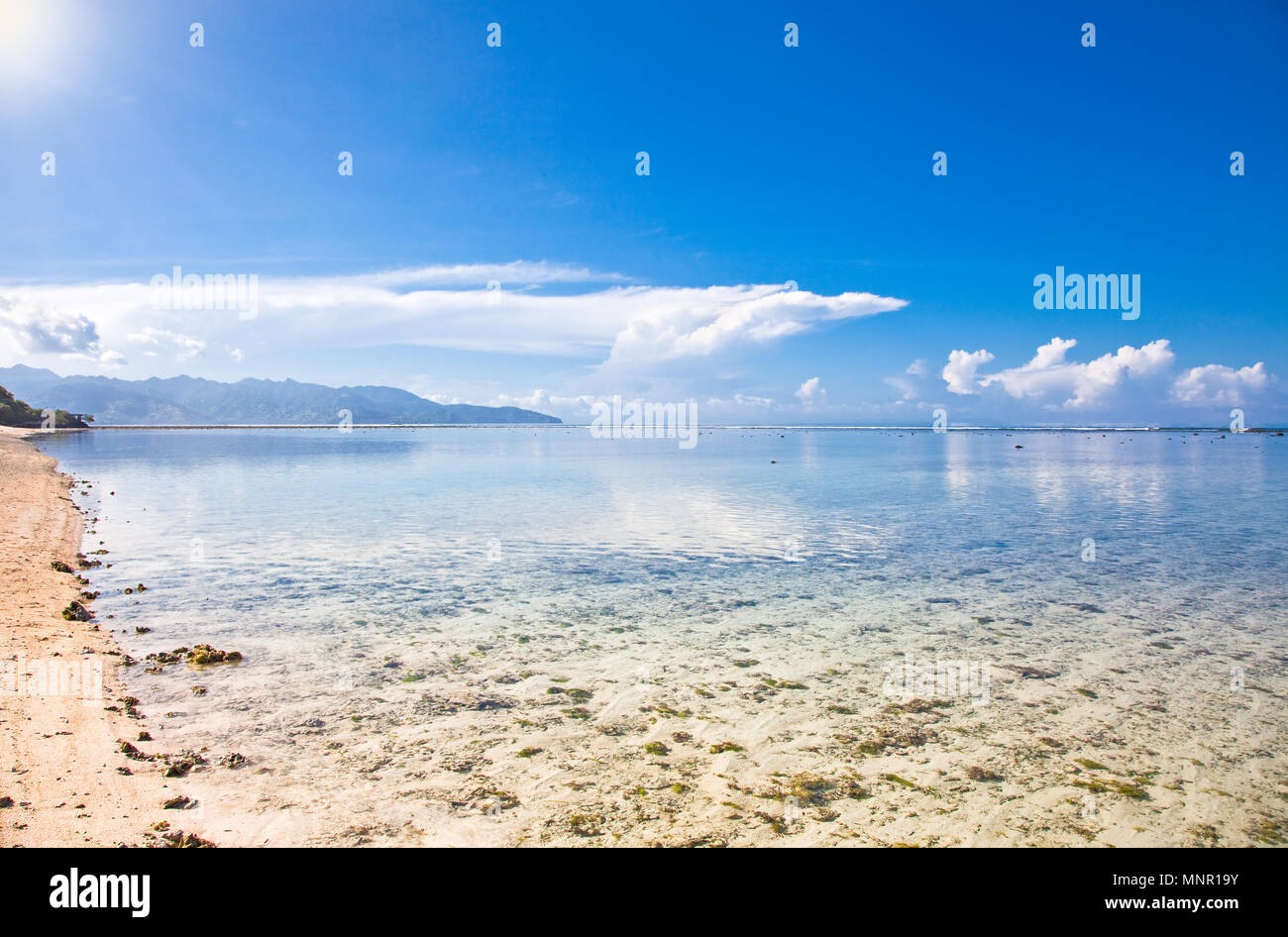 Des effets de lumière incroyables sur la plage de sable, Gili Trawangan, Indonésie Banque D'Images