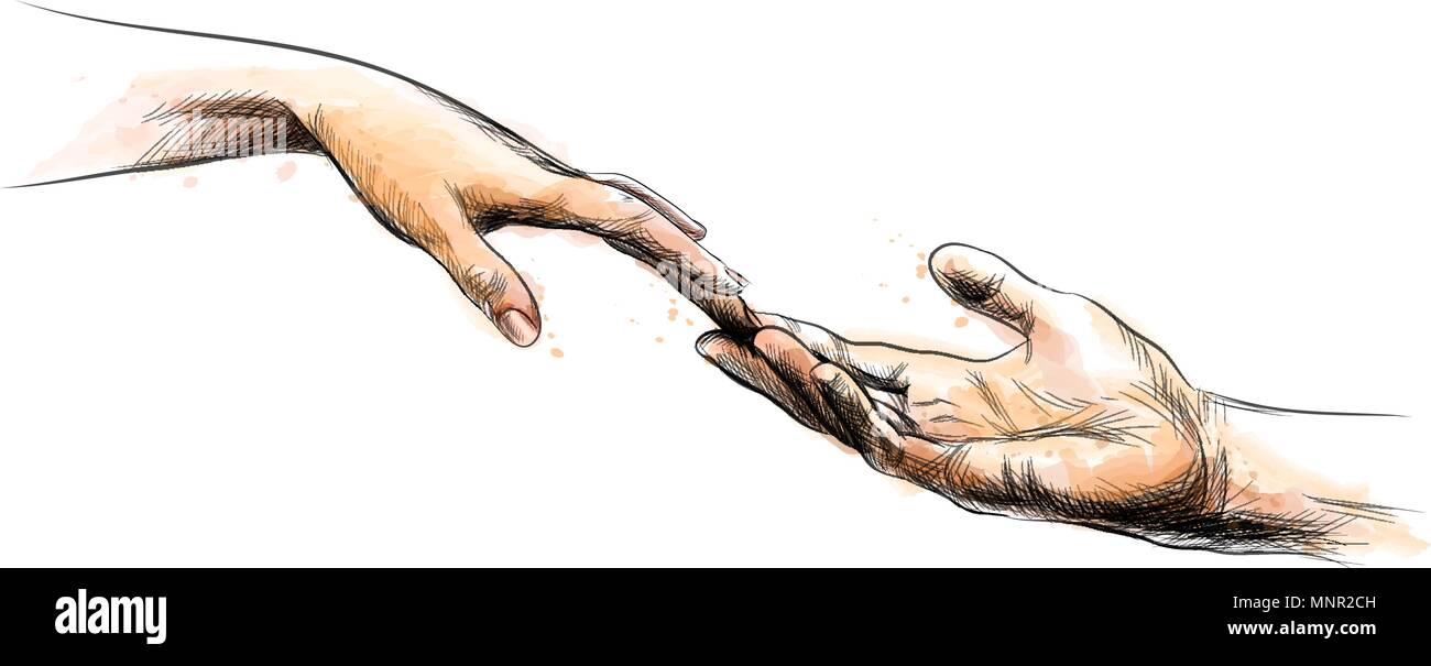 Croquis de couleur touchant Illustration de Vecteur