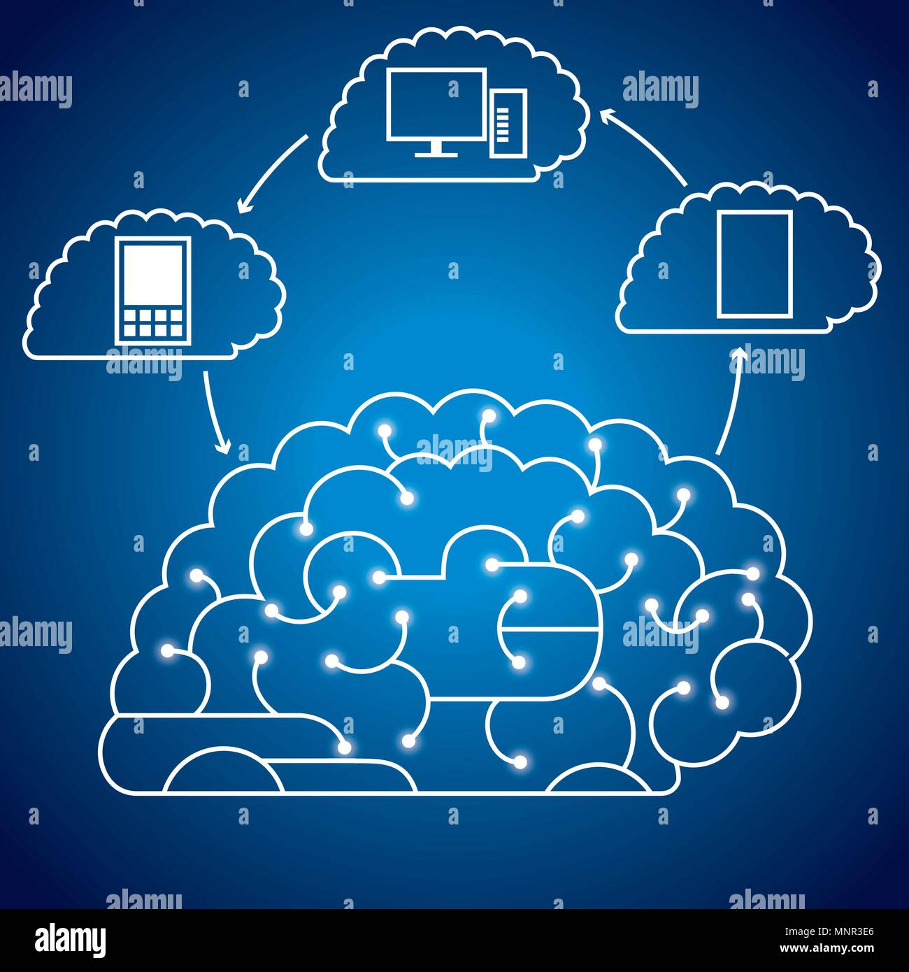 Grande idée, concept design concept de cloud computing. Illustration de Vecteur