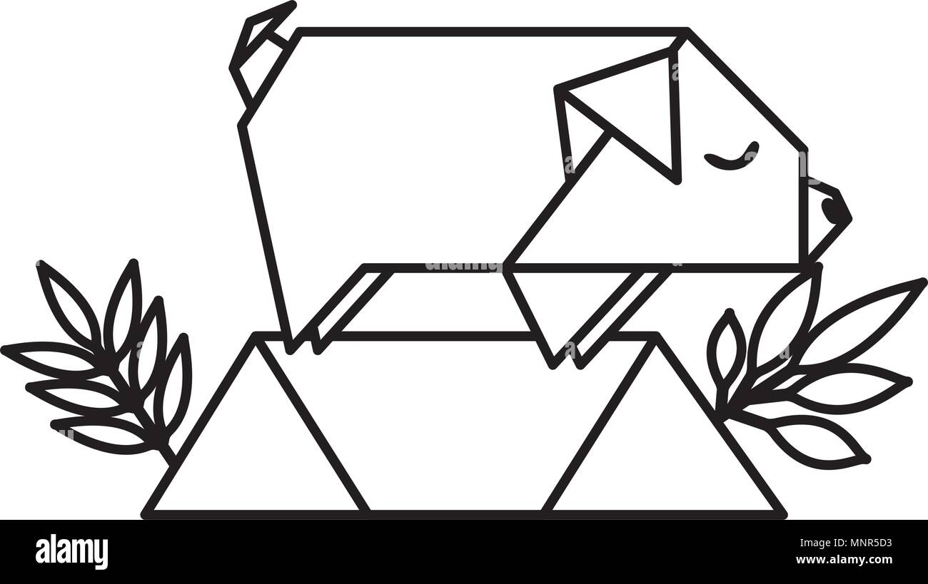 Papier origami cochon dans le domaine Illustration de Vecteur