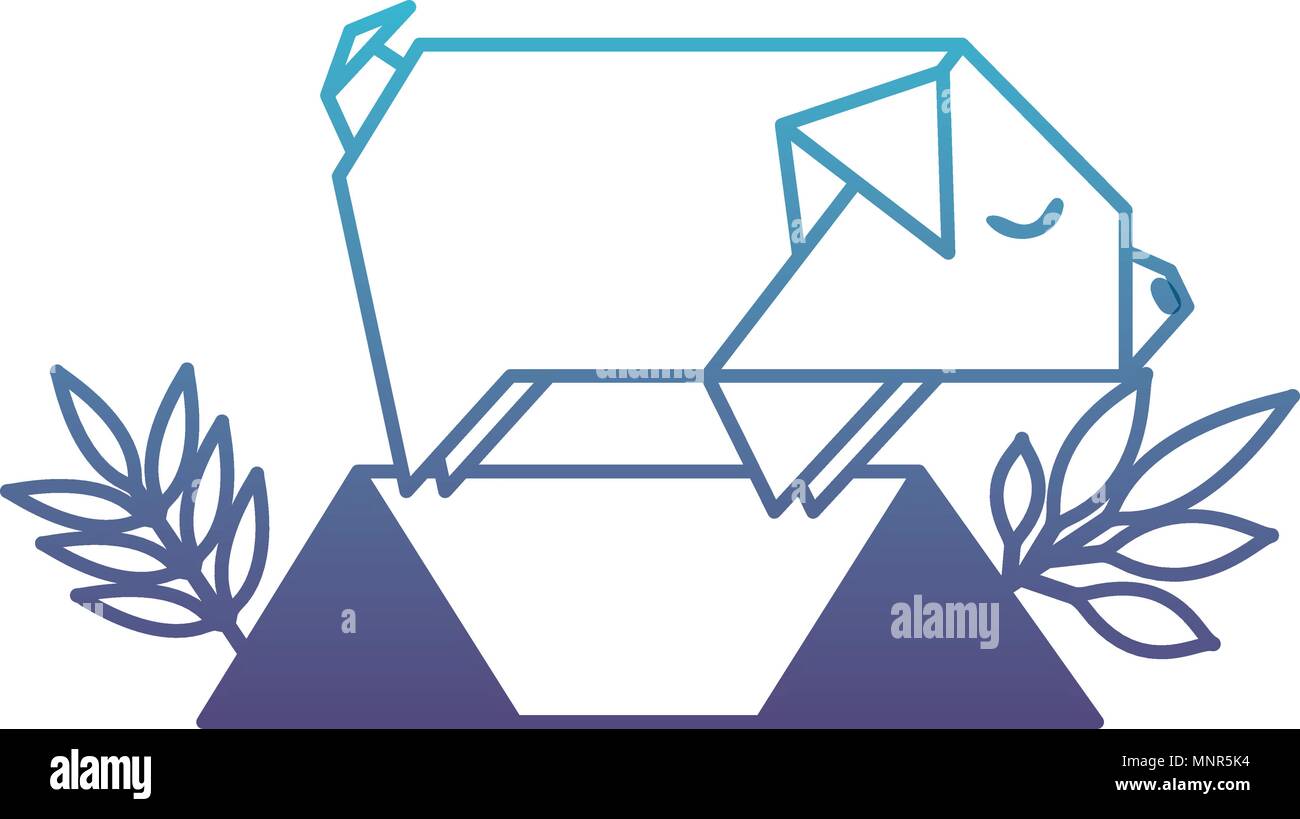 Papier origami cochon dans le domaine Illustration de Vecteur