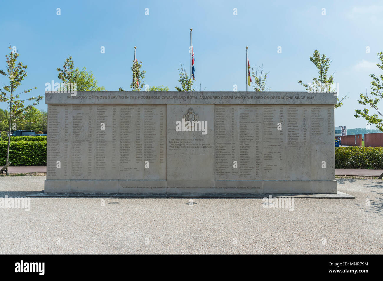 Équipage de char panneau mur commémoratif de Bovington Tank Museum Camp Banque D'Images