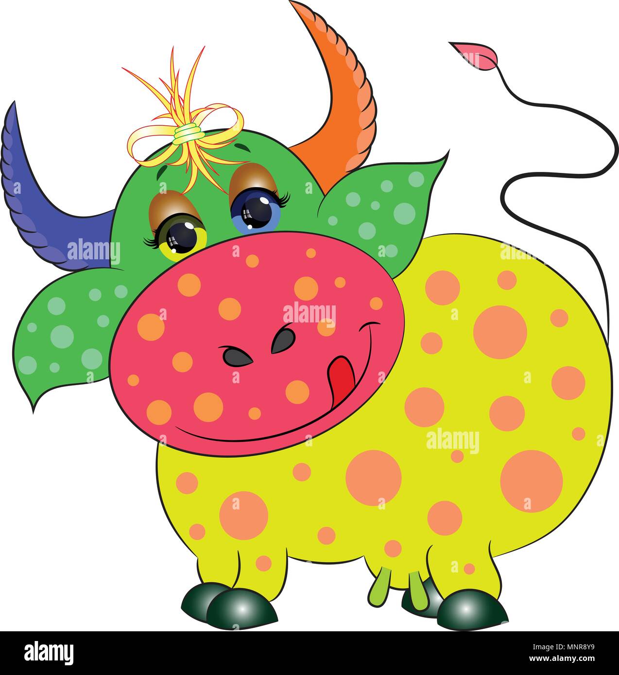 Mignon vache avec des points colorés doux vector illustration Illustration de Vecteur