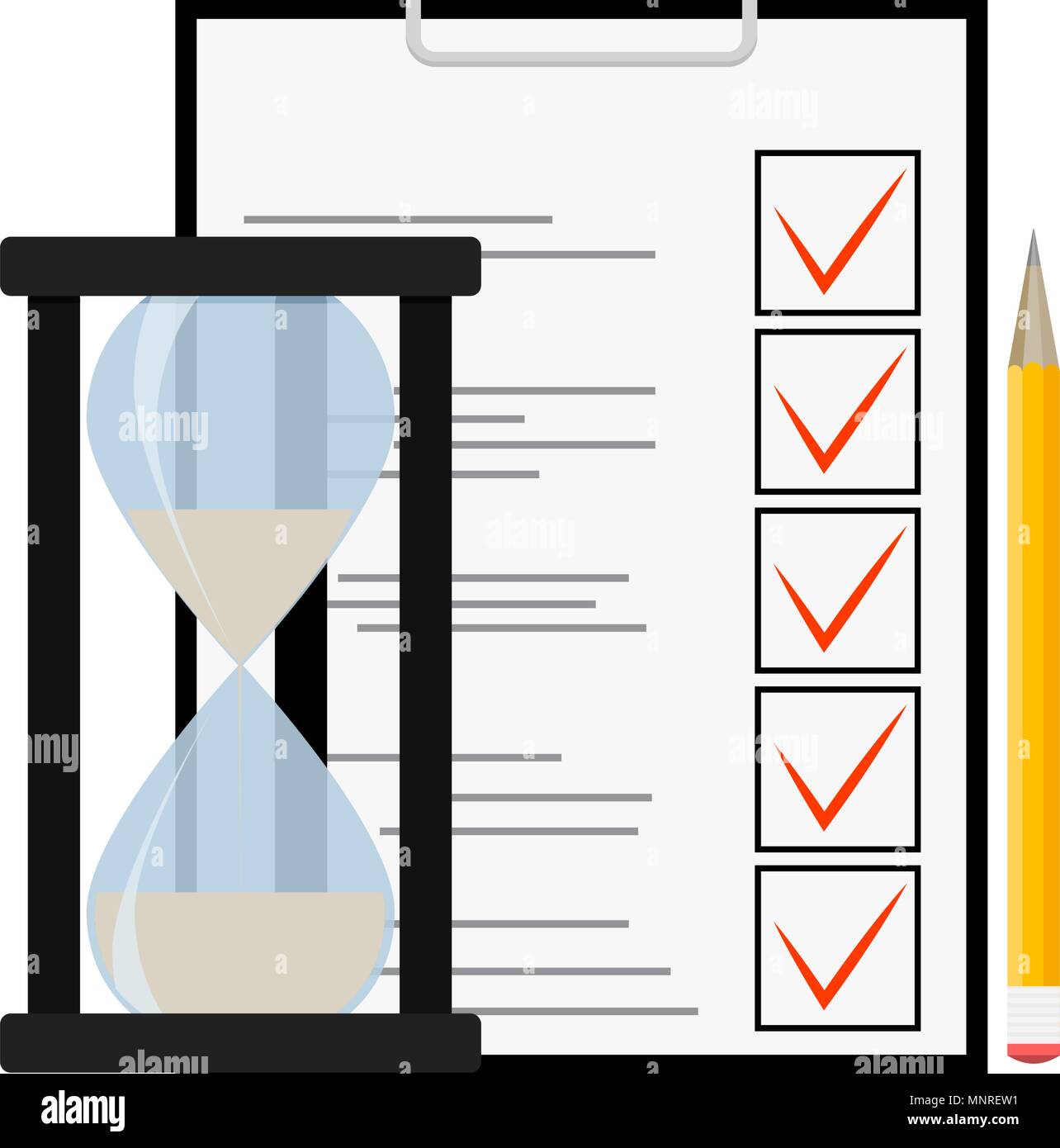 L'examen et du test. L'éducation scolaire questionnaire, quiz coche, vector illustration Illustration de Vecteur