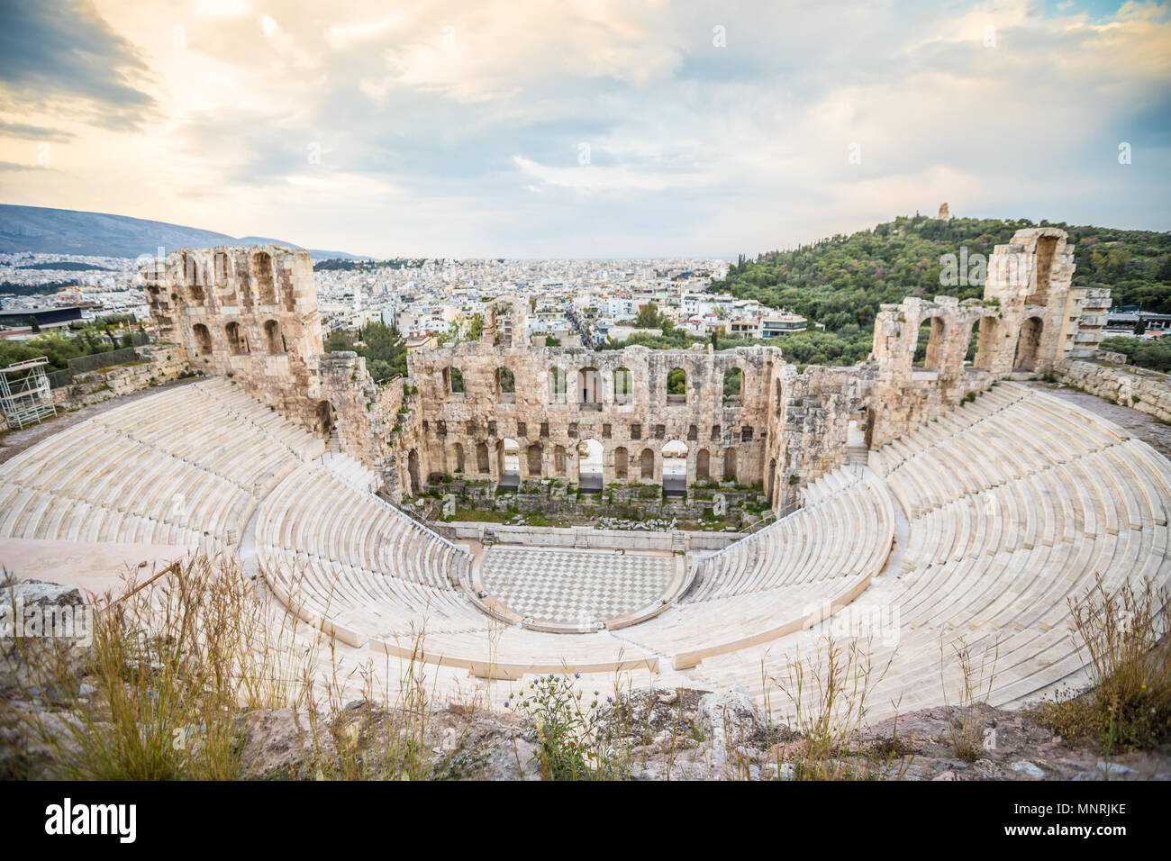 Dans l'amphithéâtre Acropole à Athènes Grèce Banque D'Images