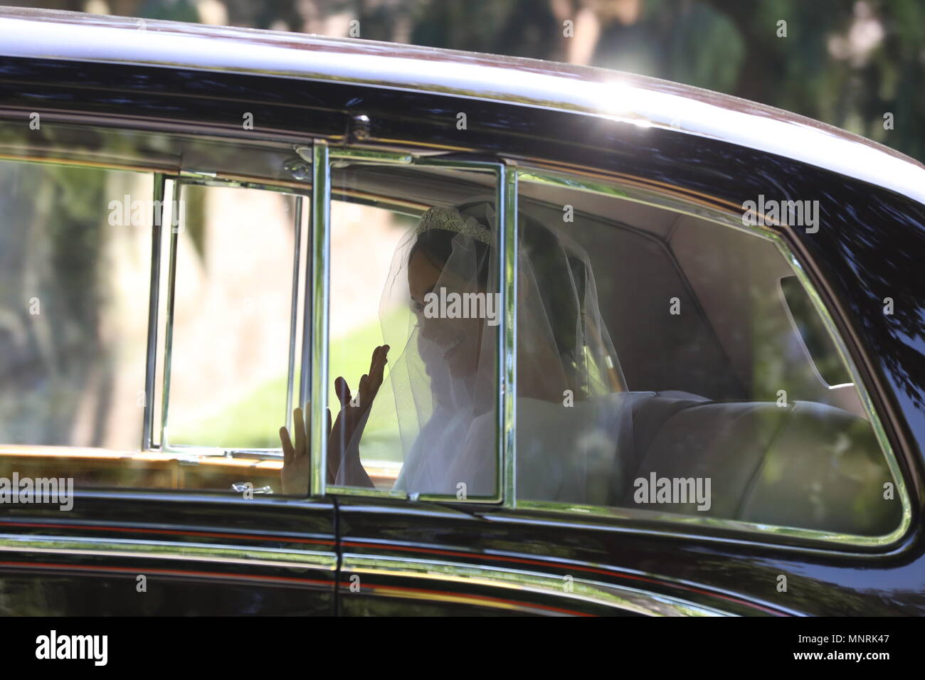 Meghan Markle quitte le Cliveden House Hôtel, accompagnée par sa mère, Mme Doria Ragland, avant son mariage avec le prince Harry à la Chapelle St George du château de Windsor. Banque D'Images