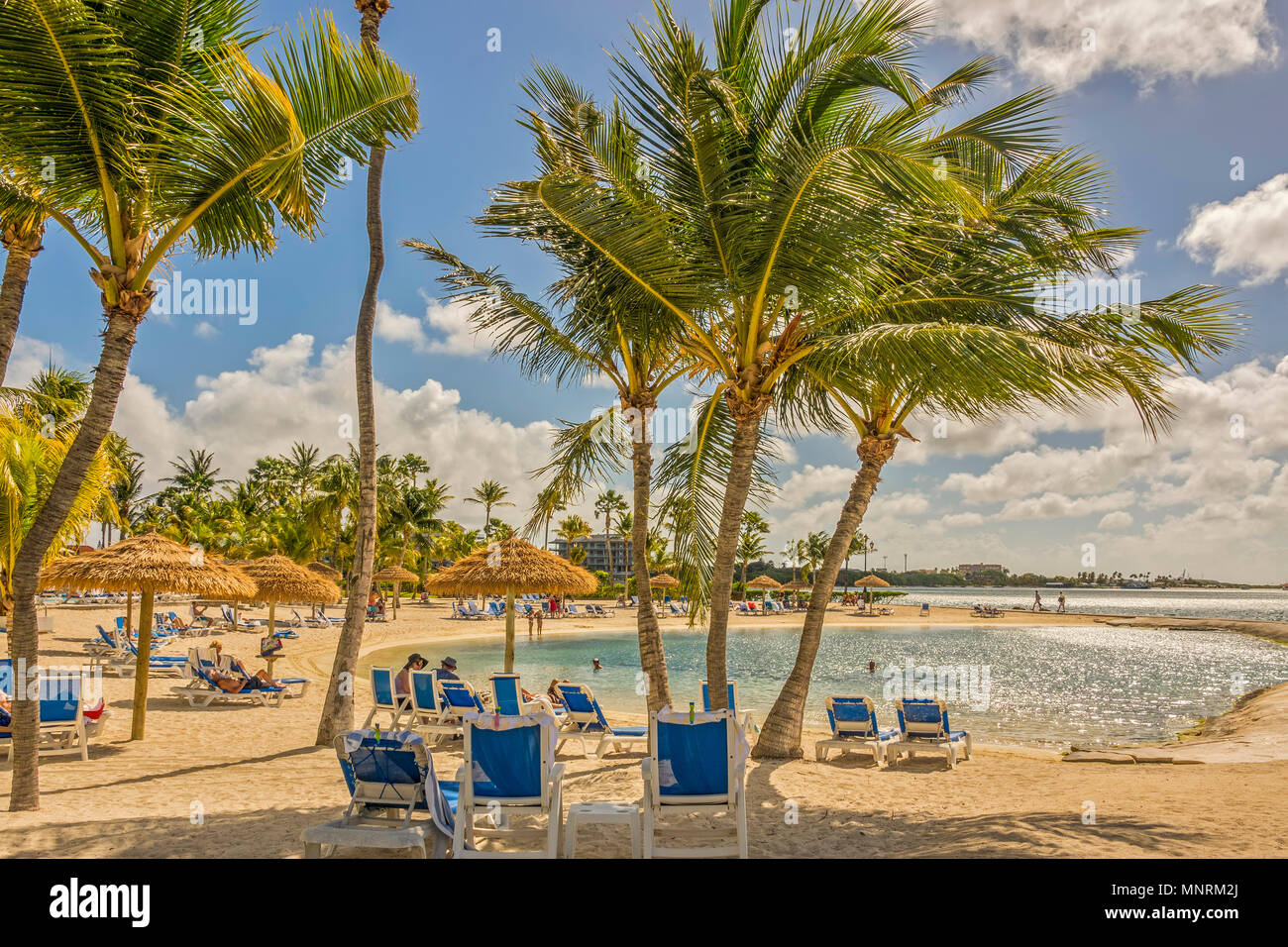 Piscine d'eau de mer, Oranjestad, Aruba, Antilles Banque D'Images