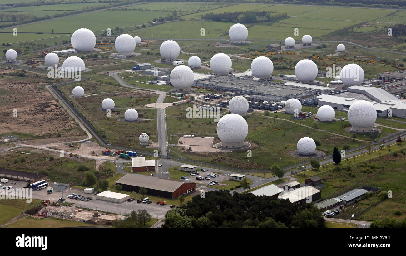 Vue aérienne de Menwith Hill près de Harrogate, North Yorkshire Banque D'Images