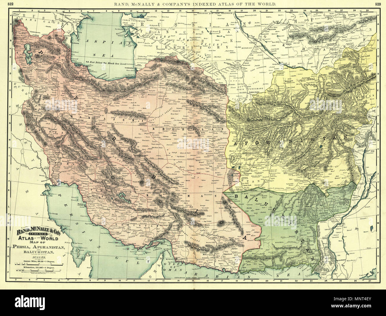 . Anglais : la Perse, l'Afghanistan et le Baloutchistan en 1892 . 1897. Rand McNally et compagnie 973 perse, l'Afghanistan, le Baloutchistan - en 1892 Banque D'Images