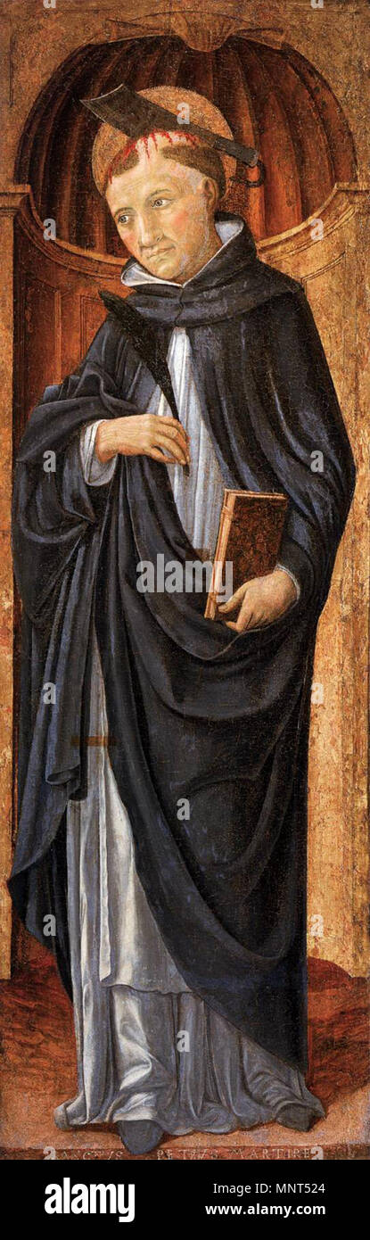 Anglais : saint Pierre Martyr le 1470s. 976 Pierre Martyr Giottino Banque D'Images