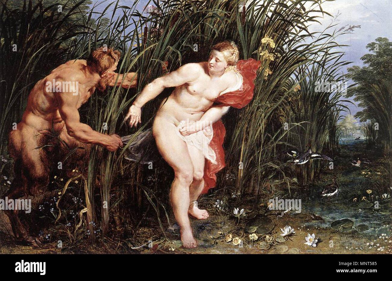 Pan et Syrinx entre 1617 et 1619. 976 Peter Paul Rubens - Pan et Syrinx - WGA20301 Banque D'Images