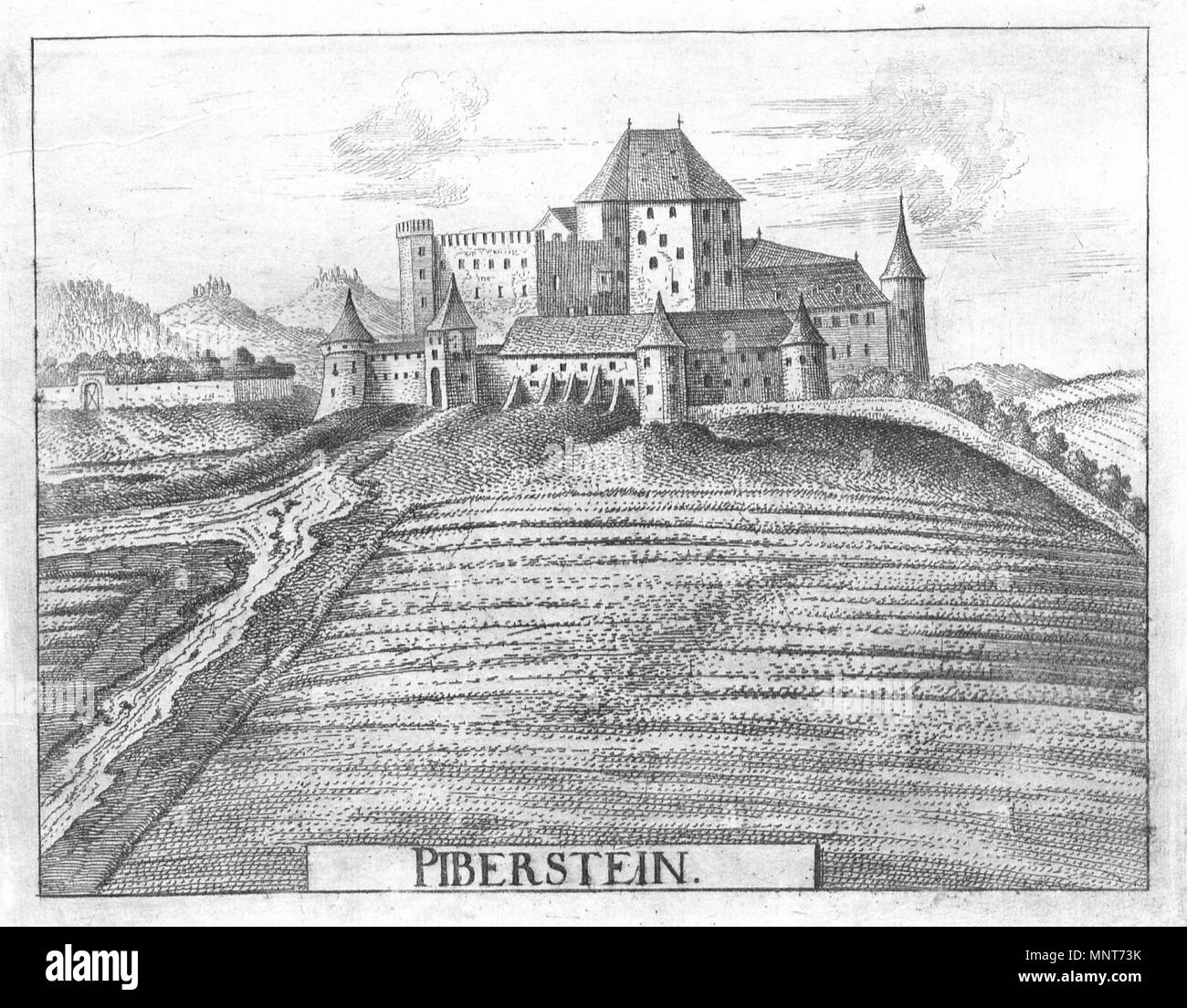 . Anglais : gravure, vue du château de Piberstein, Haute Autriche, dessin de M. Vischer 1674 Deutsch : Kupferstich, Ansicht von Schloss Piberstein, Oberösterreich, auf einem Stich von M. Vischer 1674 Ce support présente le monument protégé avec le numéro 16688 en Autriche. (Communes, de) . 1674. Georg Matthäus Vischer (1628-1696) Noms alternatifs Georg Mathias Vischer cartographe et graveur autrichien Description Date de naissance/décès 22 Avril 1628 13 décembre 1696 Lieu de naissance/décès Wenns (Tirol, Tyrol du Sud) Linz contrôle d'autorité : Q86223 : 2771891 VIAF ISNI : 0000 000066 Banque D'Images