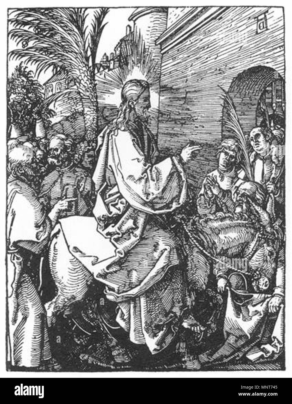 Français : Petite Passion : 6. Le Christ est l'entrée dans Jérusalem 1511. Piccola passione 06 984 Banque D'Images