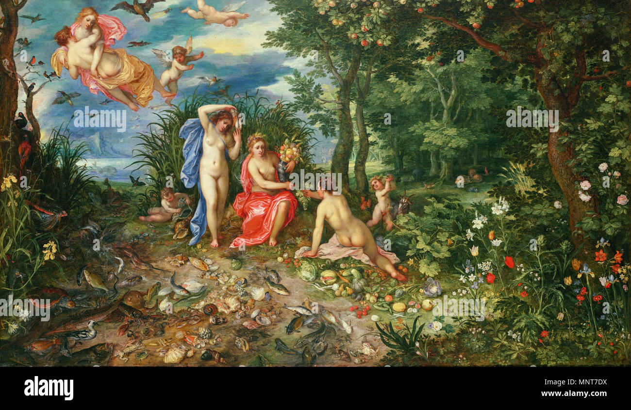 Anglais : Cérès et les quatre éléments Deutsch : Ceres und die vier Elemente 1604. 695 Jan Brueghel (I) et Hendrick van Balen - Cérès et les Quatre Éléments Banque D'Images