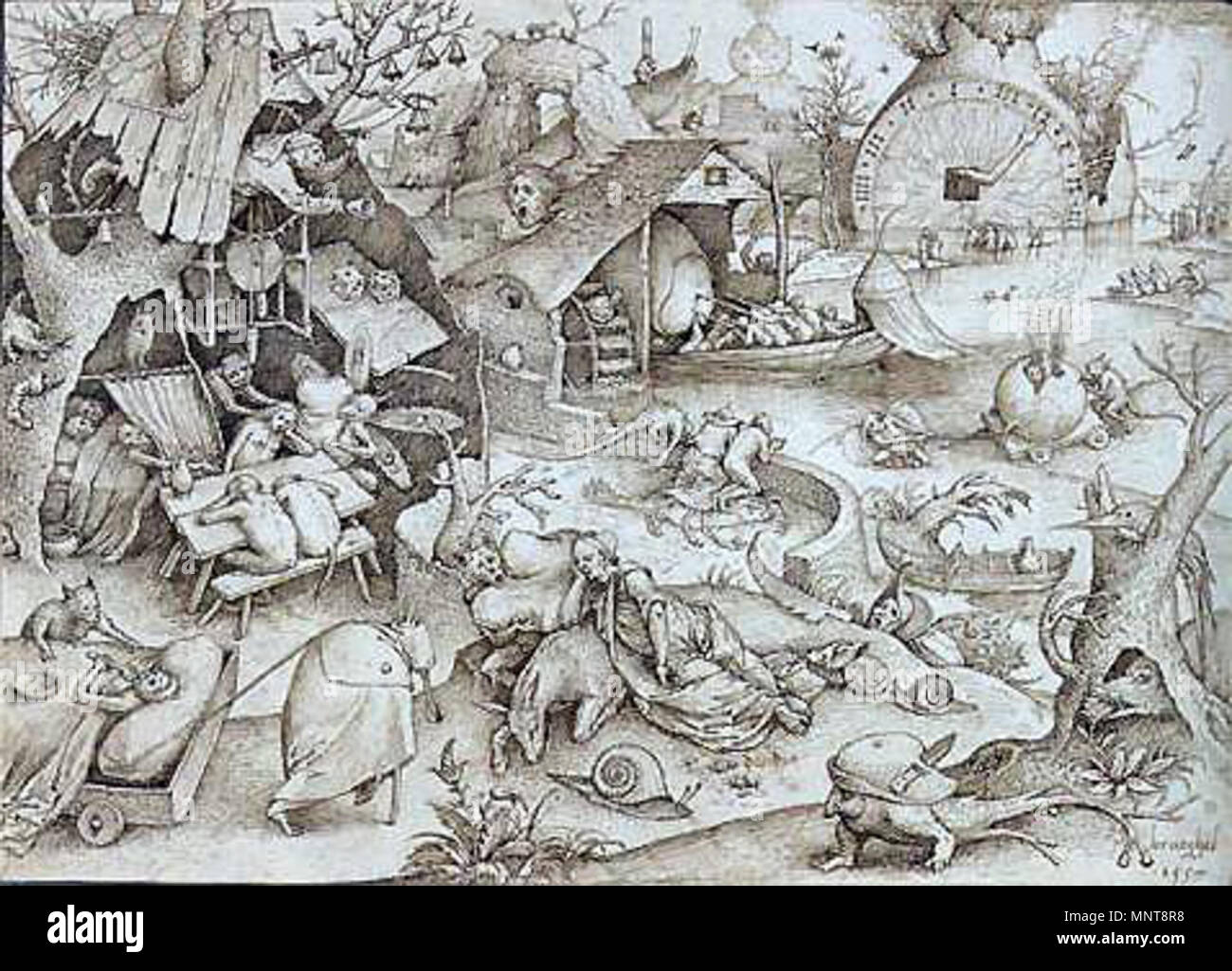 . Pieter Bruegel l'ancien : Les Sept Péchés capitaux ou les sept vices - Sloth . Pieter Brueghel l'ancien (1526/1530-1569) Noms alternatifs Pieter Breugel, Pieter Breughel, Pieter Brueghel, paysan Brueghel Description peintre flamand, dessinateur et graveur Date de naissance/décès entre 1526 et 1530 9 septembre 1569 Lieu de naissance/décès Q1981676 ou Breda Bruxelles Travailler lieu Anvers (1551-1563), Italie (1553), Bruxelles (1563-1569) le contrôle d'autorité : Q43270 : VIAF 95761864 ISNI : 0000 0001 2144 3618 ULAN : 500013247 RCAC : n80162848 NLA : 36158631 990 WorldCat Pieter Bruegel th Banque D'Images