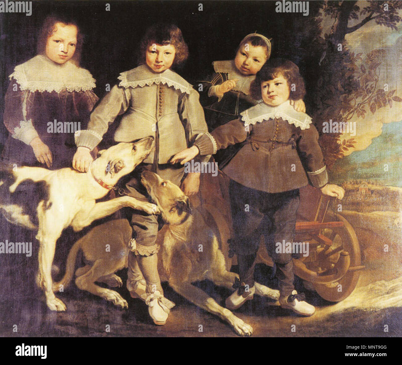 Anglais : groupe de quatre enfants 1641. 994 Pieter Soutman - groupe de quatre enfants - 1641 Banque D'Images