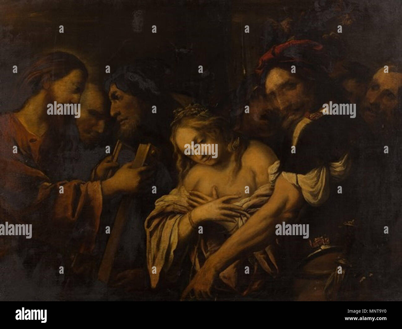 Le Christ et la femme adultère entre 1626 et 1678. 995 Pietro Della Vecchia - le Christ et la adultress Banque D'Images