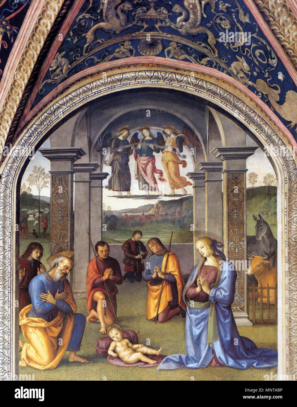 Entre 1497 et 1500 de la nativité. 997 Pietro Perugino - Nativité - WGA17249 Banque D'Images