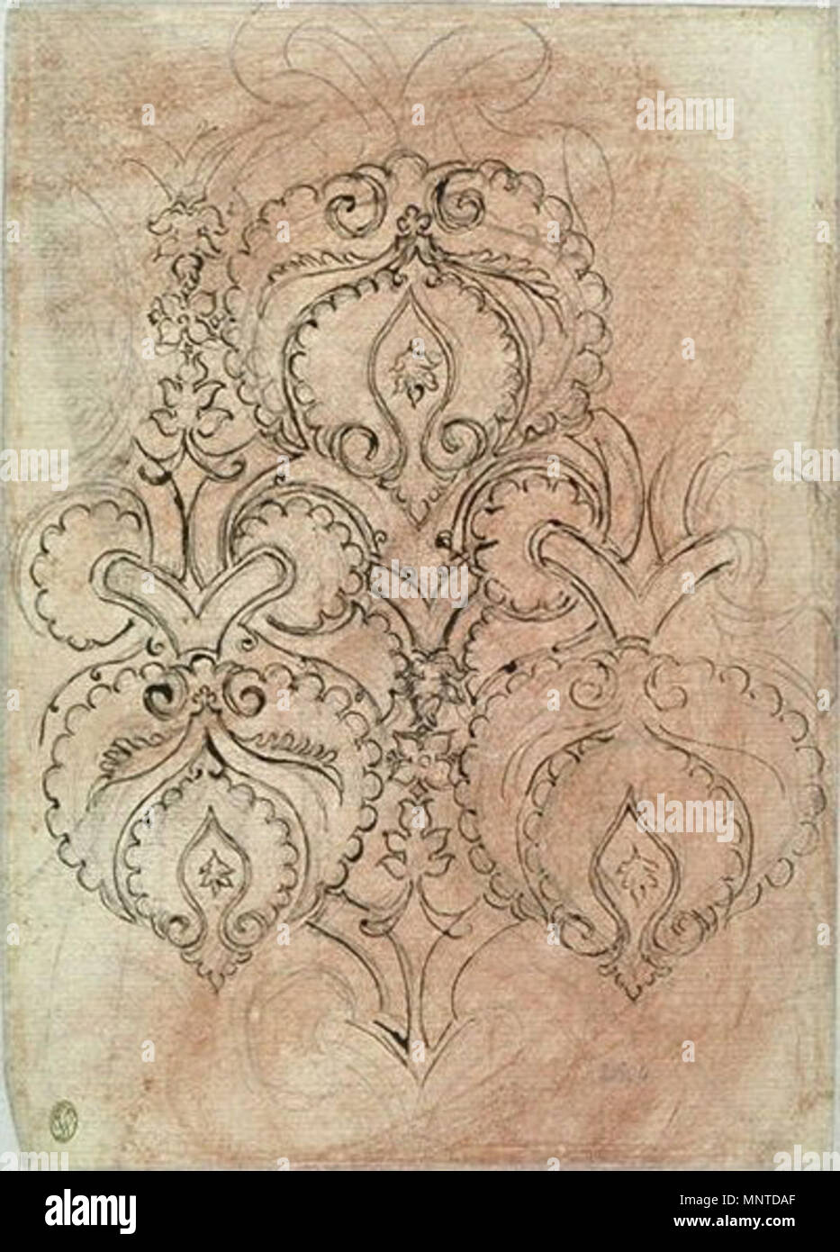 English : Motifs du 15ème siècle. 1006 Pisanello - Codex Vallardi 2604 v Banque D'Images