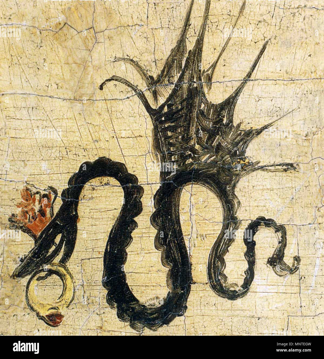 . Anglais : Signature de Lucas Cranach le Vieux : serpent. Čeština : Podpis Lucas Cranach starší : a. . 1514. 1011 a Podpis cranach starsi Banque D'Images