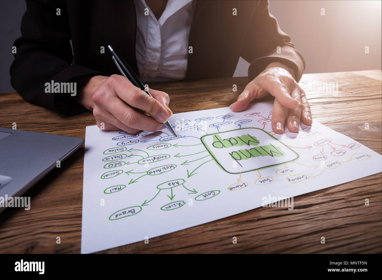 L'homme d'esprit site Dessin à la main sur plaque Banque D'Images