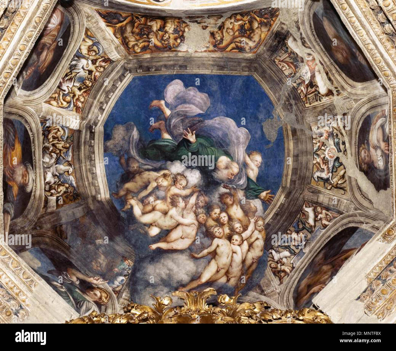 Anglais : Dieu le Père avec l'ange entre 1529 et 1530. 1014 Pordenone, Dieu le Père avec l'Ange Banque D'Images