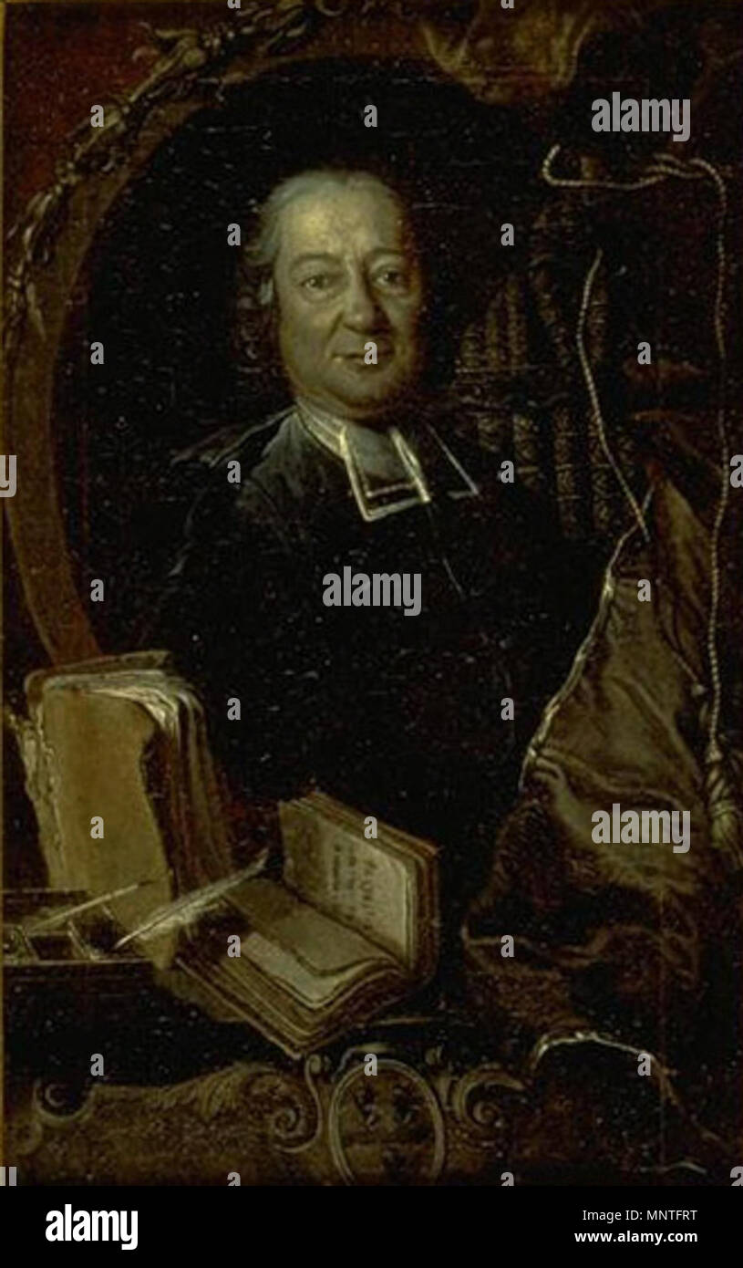 . Deutsch : Gemälde. Herrenporträt Johann Jakob Breitinger. . Grisaillemalerei} vers 1755. Portrait 1016 Johann Jakob Breitinger Banque D'Images