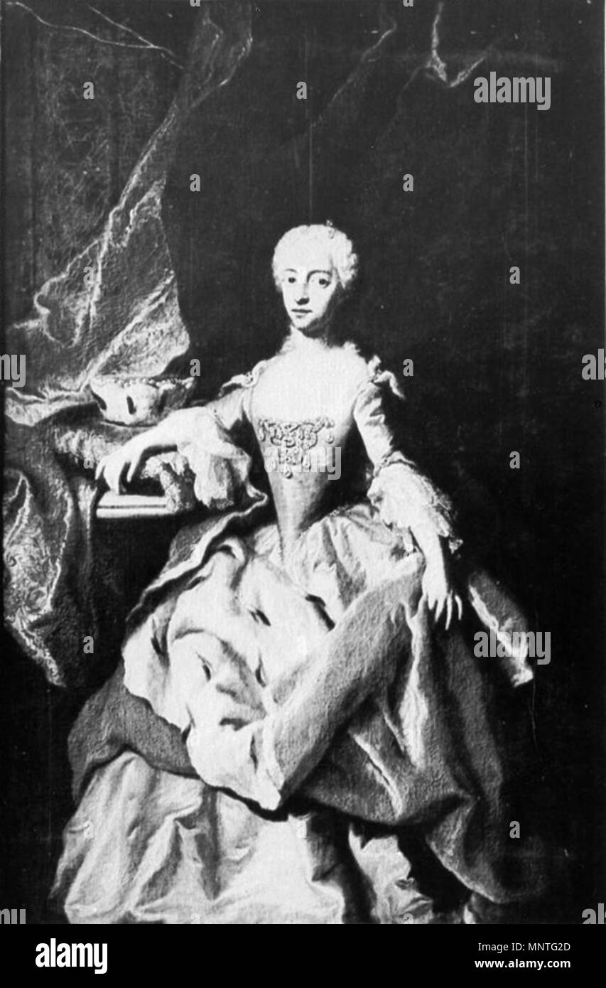 . Anglais : une jeune princesse de Bavière : portrait de Maria Anna Sophia de Saxe, l'électrice de Bavière (1728-1797), mais probablement portrait de Josépha de Bavière (1739-1767) . 18e siècle. 1017 Portrait d'une princesse, Schloss Augustusburg Banque D'Images