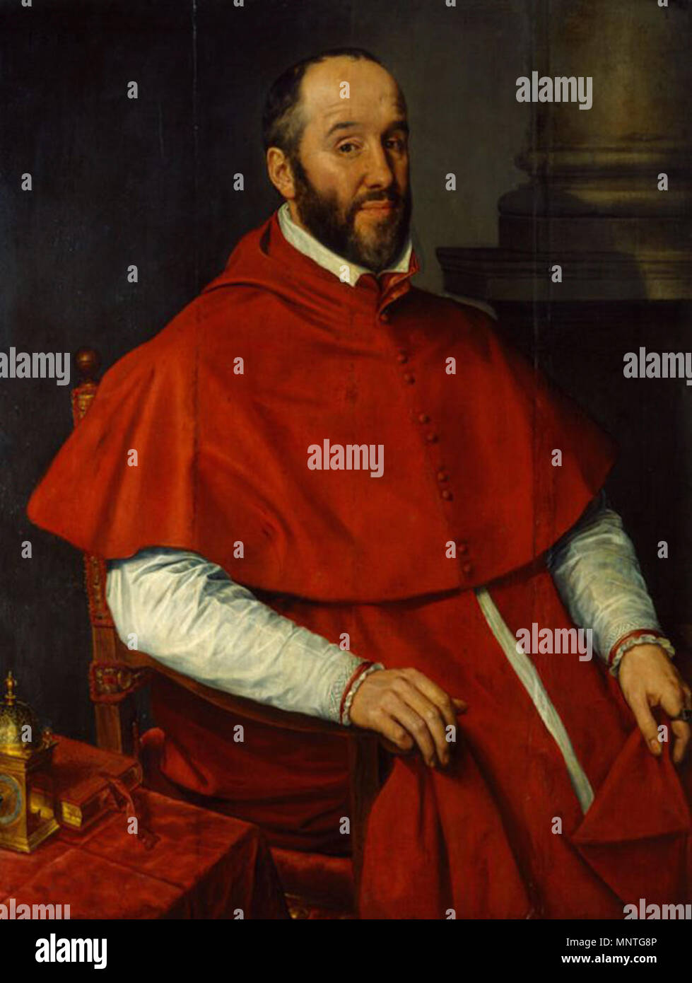 Portrait d'Antoine Perrenot, cardinal de Granvelle 16e siècle. 1018 Portrait d'Antoine Perrenot de Granvelle par Willem Key Banque D'Images