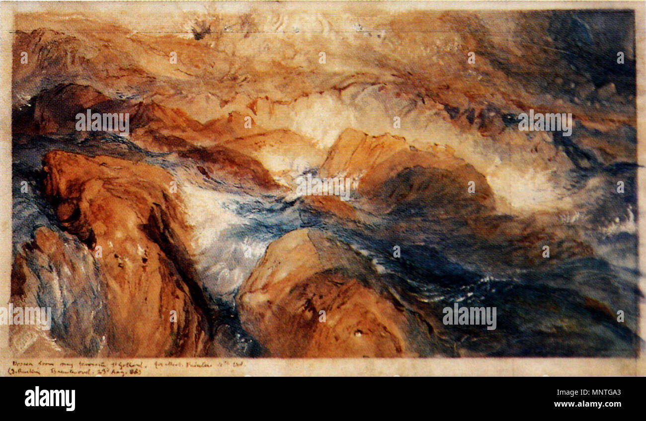 . Des roches dans les troubles civils (étude de l'avant-plan de Turner est le Col de St Gotthard, près de Faido). Crayon, Aquarelle, avec quelques rayures, 18,5 x 30,8 cm . entre vers 1845 et vers 1855. John Ruskin (1819-1900) Noms alternatifs Ruskin Description auteur britannique, poète, artiste et critique d'art Date de naissance/Décès 8 Février 1819 20 janvier 1900 Lieu de naissance/décès London English : Brantwood, Lake District lieu de travail de l'Angleterre, Venise, la Suisse, la France contrôle d'autorité : Q179126 : VIAF 73859585 ISNI : 0000 0001 2139 3446 ULAN : 500006262 RCAC : n79006950 NLA : 36583544 World Banque D'Images
