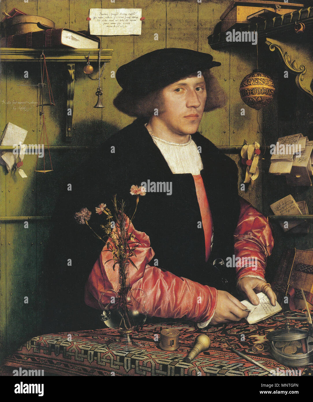 Allemand : Der Kaufmann Georg Gisze le marchand Georg Gisze 1532. 1019 Portrait de Georg Gisze, par Hans Holbein le Jeune Banque D'Images