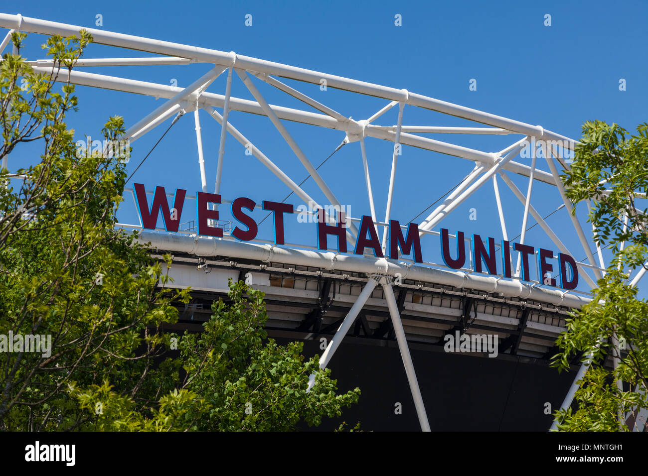Détail de West Ham United Football Stadium au Queen Elizabeth Olympic Park de Londres Banque D'Images