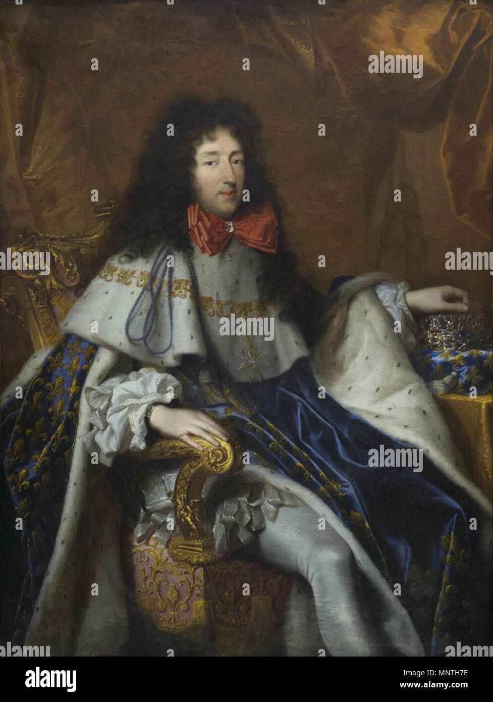 1022 Portrait de Philippe de France, Duc d'Orléans tenant une couronne d'un enfant de France (Pierre Mignard, Musée des Beaux-Arts de Bordeaux) Banque D'Images