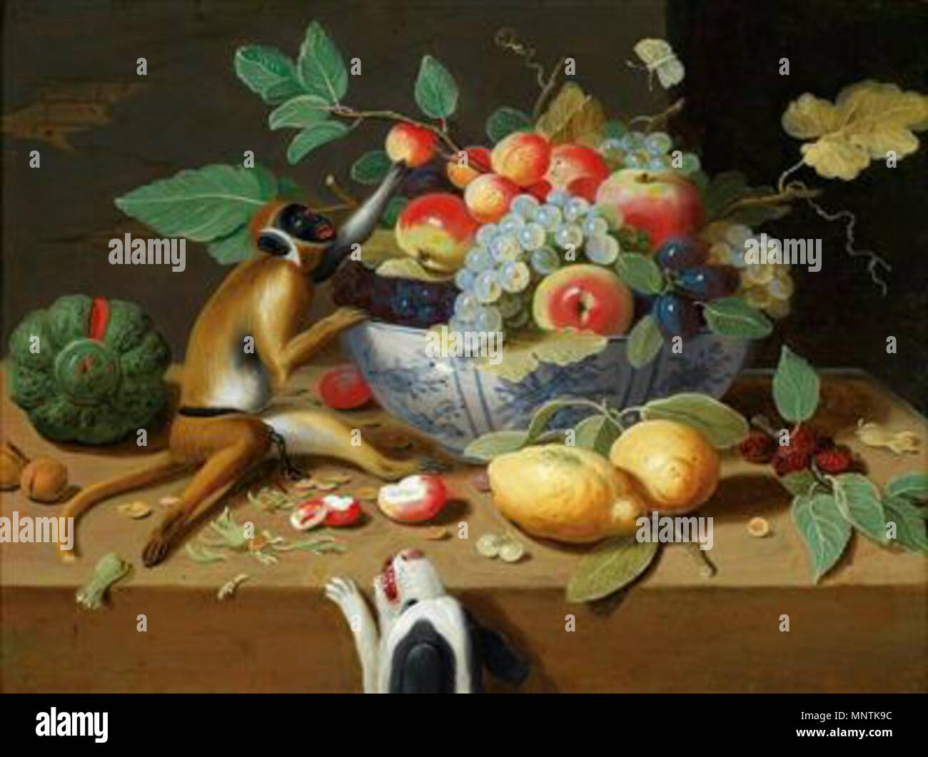Nature Morte De Fruits Avec Un Singe Et Un Chien Apr s C 1660 1032 