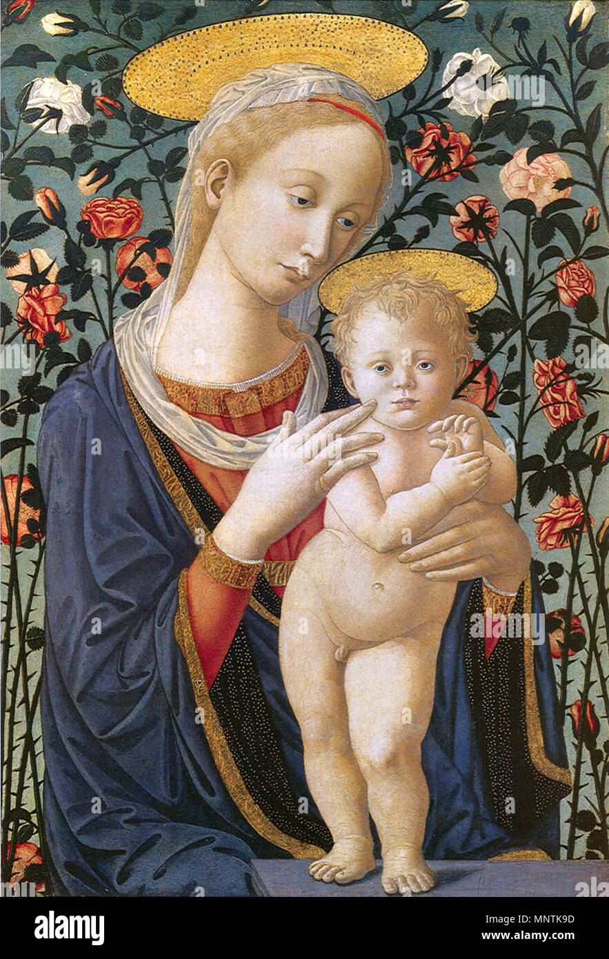 . Vierge à l'enfant disciple de Fra Filippo Lippi et Francesco Pesellino tempera sur panneau, 67,2 x 46 cm Washington, National Gallery of Art . circa 1470. Pseudo-Pier Francesco Fiorentino Alternative Names Imitatori e Lippi di Pesellino peintre italien Description période de travail lieu de travail 1460-1500 Florence contrôle d'autorité : Q18577975 WGA : PSEUDO-PIER FRANCESCO FIORENTINO RKD : 63379 Pseudo-Pier 1032 Francesco Fiorentino, Madonna del roseto Banque D'Images