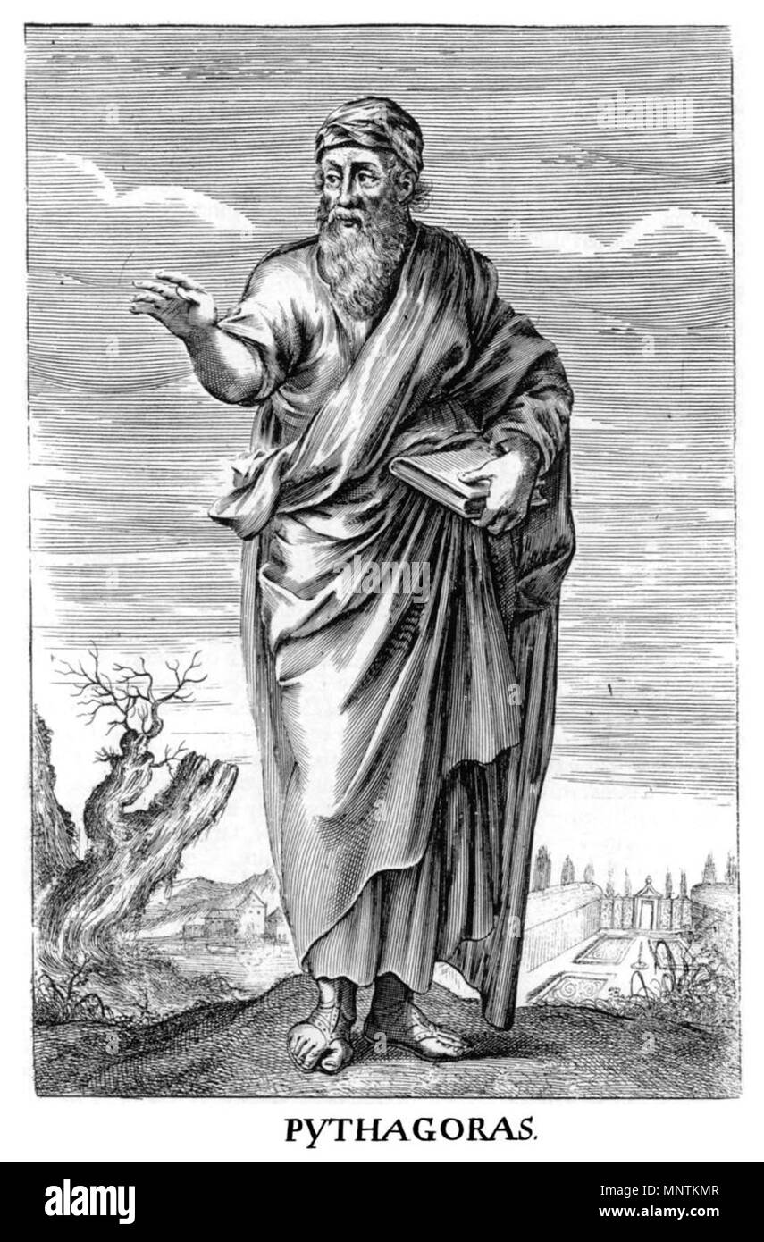 . Anglais : Pythagore, philosophe grec. De Thomas Stanley, (1655), l'histoire de la philosophie : contenant la vie, les opinions, les actions et les discours des philosophes de toute secte, illustrée avec des effigies de plongeurs de eux. circa 1655. 1033 inconnu dans Pythagore Thomas Stanley l'histoire de la philosophie Banque D'Images
