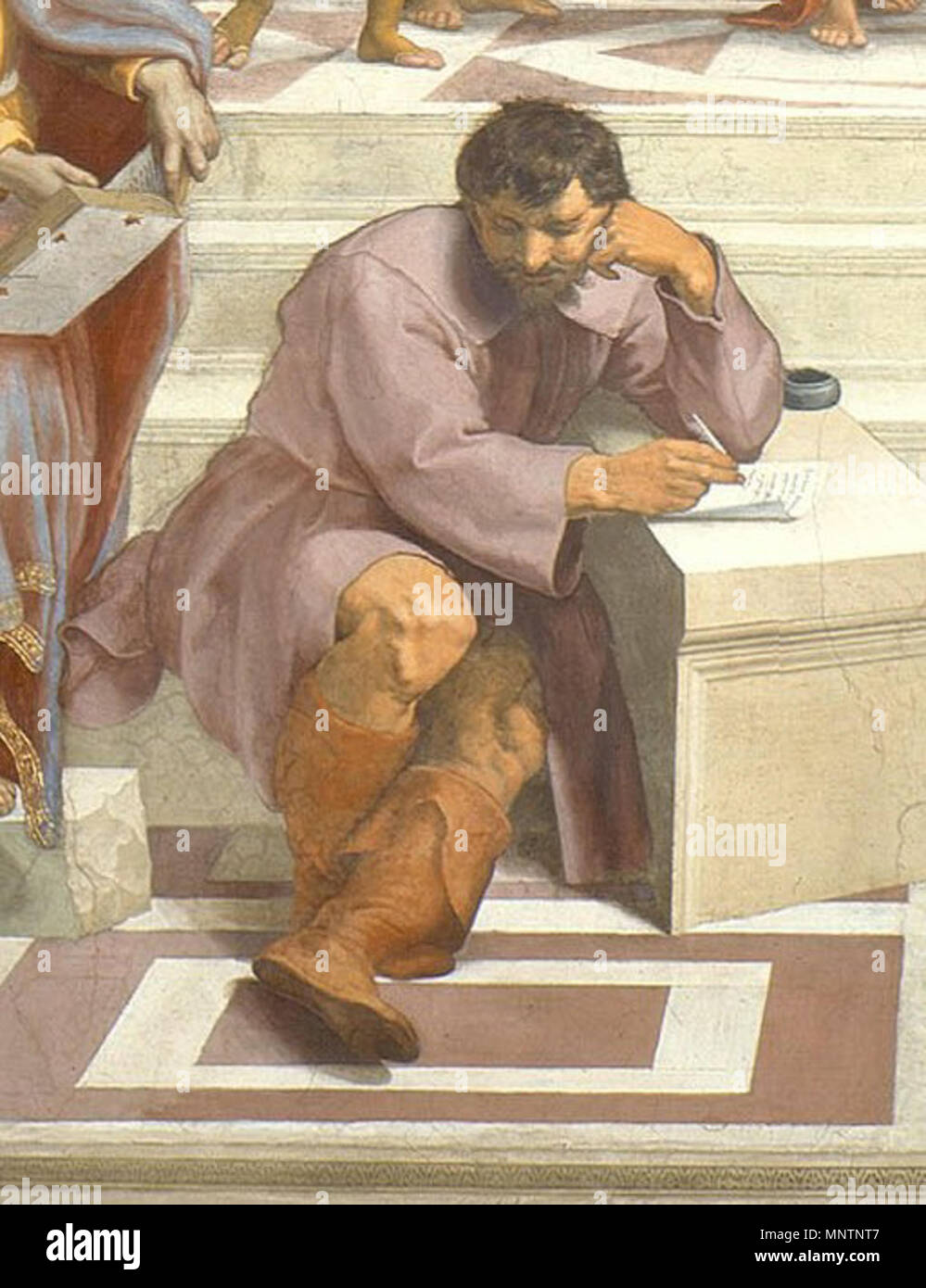. Raphael- Ecole d'Athènes, détail montrant le portrait de Michelangelo R comme Héraclite. Années 1500. Raphael (1483-1520) Noms alternatifs, Raffaello Santi Raffaello de Urbino, Rafael Sanzio de Urbino, Raffael Description peintre et architecte Date de naissance/Décès 6 Avril 1483 6 avril 1520 Lieu de naissance/décès Urbino Rome lieu de travail Florence, Rome, Pérouse contrôle d'autorité : Q5597 : VIAF 64055977 ISNI : 0000 0001 2136 483X ULAN : 500023578 RCAC : n79041756 35442294 1042 NLA : WorldCat Raphael Ecole d'Athènes Michelangelo Banque D'Images