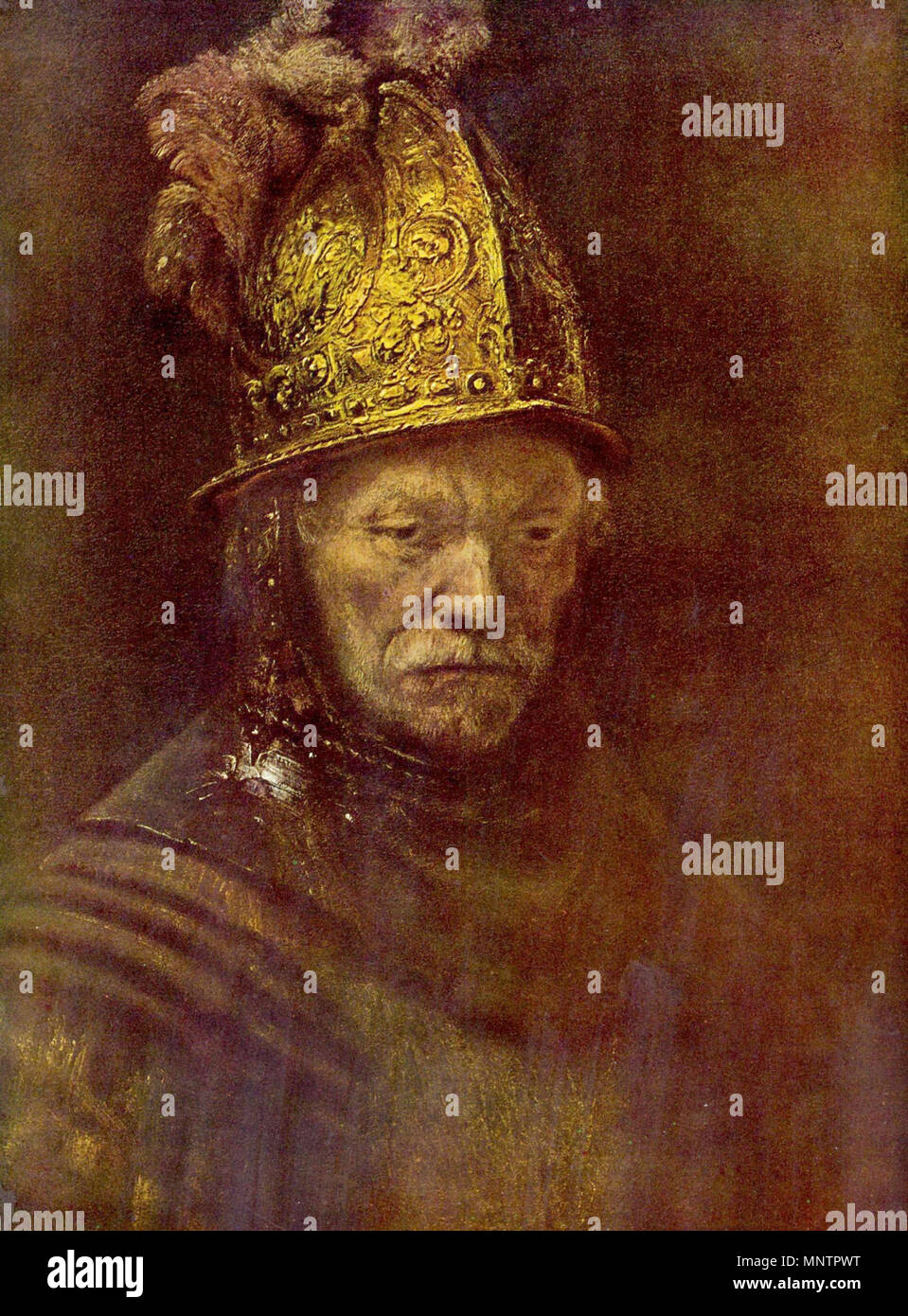 L'homme avec le casque d'Or vers 1650. 1048 Rembrandt (Schule) 001 Banque D'Images