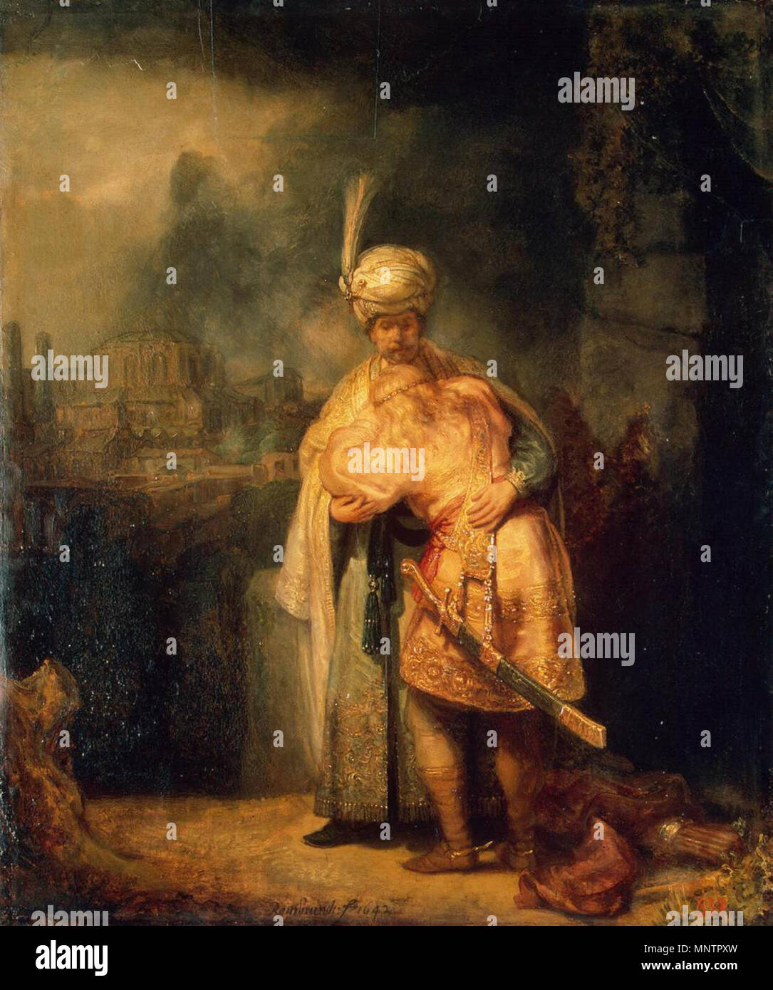 David et Jonathan 1642. 1048 - Rembrandt scène biblique - WGA19127 Banque D'Images