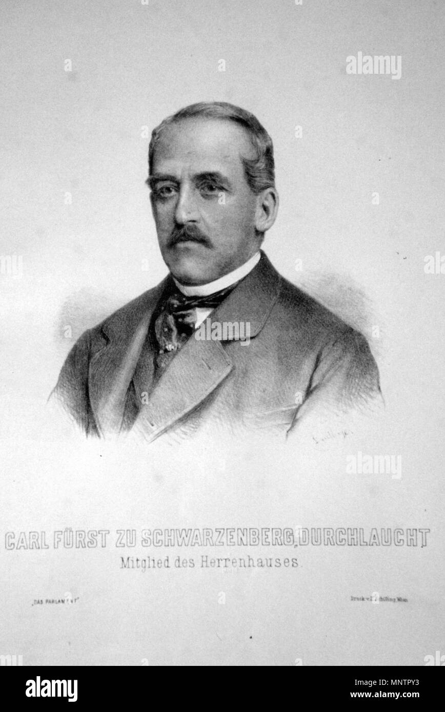 Appareil photo numérique Olympus . Deutsch : Karl II Fürst zu Schwarzenberg (1824-1904), Mitglied des Herrenhauses. Lithographie von Adolf Dauthage, ca. 1880 . vers 1880. Adolf Dauthage (1825-1883) 759 Karl II zu Schwarzenberg Litho Banque D'Images