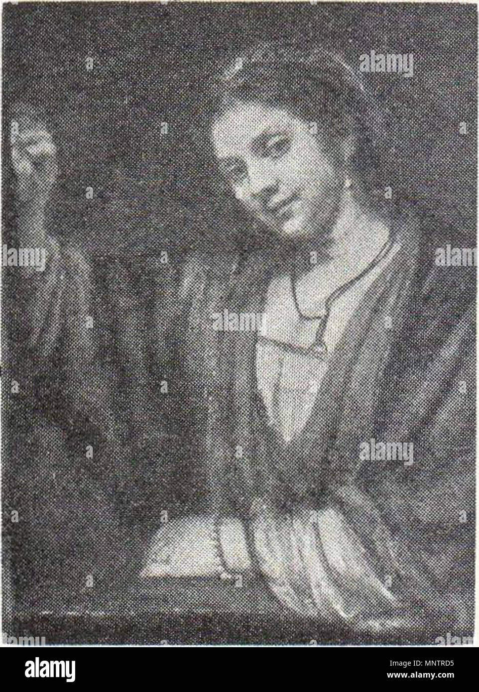 Femme dans une embrasure de 1656-1657. Beyeren, 1051. van Rijn 082 noir et blanc Banque D'Images