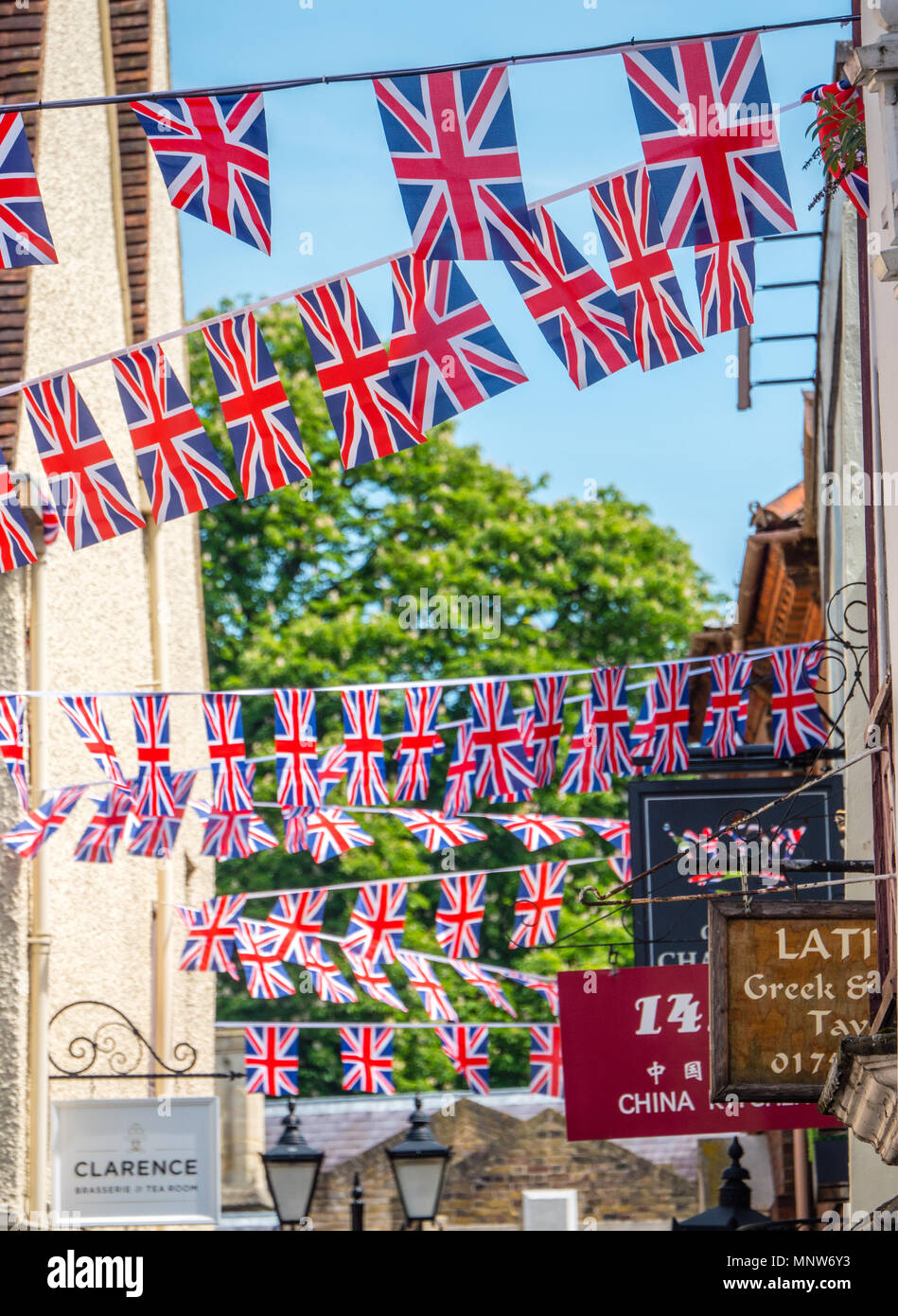 Drapeaux Union Jack, Windsor, Berkshire, Angleterre, RU, FR. Banque D'Images