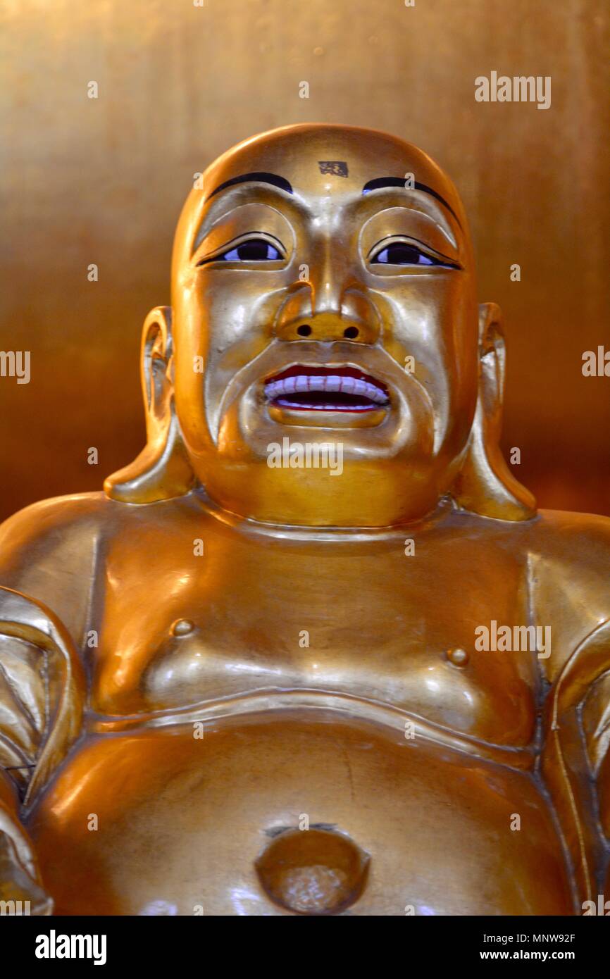 Statue du Bouddha d'or de Wat Pho à Bangkok, Thaïlande Banque D'Images