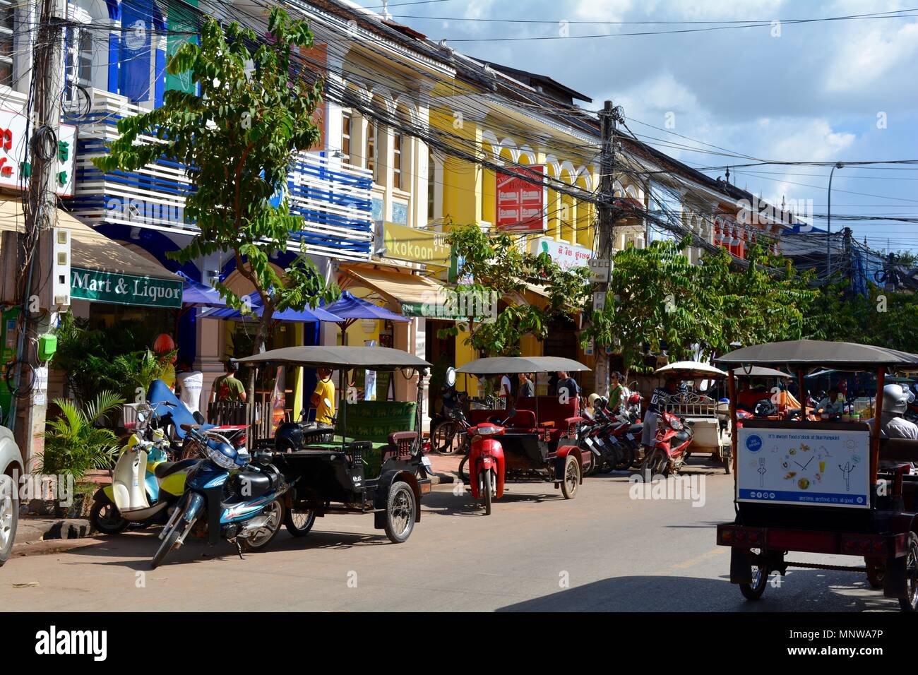 11 rue de Siem Reap, Cambodge Banque D'Images