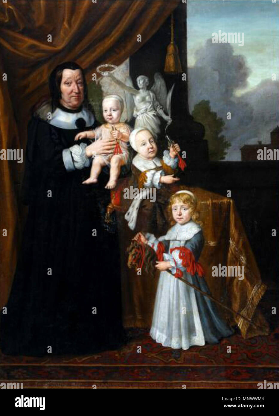 Sophie Eleonore (1609 - 1671), Herzogin von Sachsen, von Hessen-Darmstadt Landgräfin mit ihren Enkeln 1667. Johann Spilberg 727 001 Banque D'Images