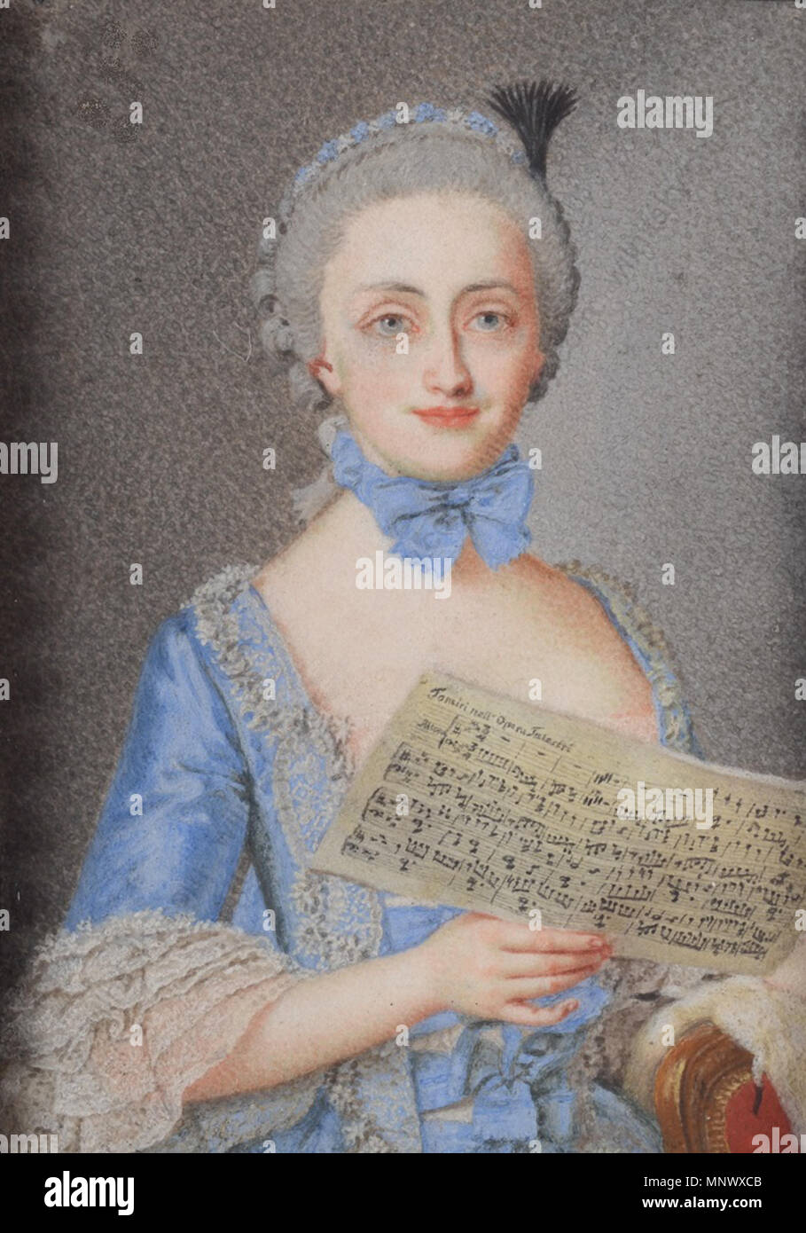 . Anglais : La Princesse Elisabeth de Saxe (1736-1818) comme une chanteuse d'opéra . vers 1763. 1074, école de Rotari - La Princesse Elisabeth de Saxe comme une chanteuse d'opéra Banque D'Images