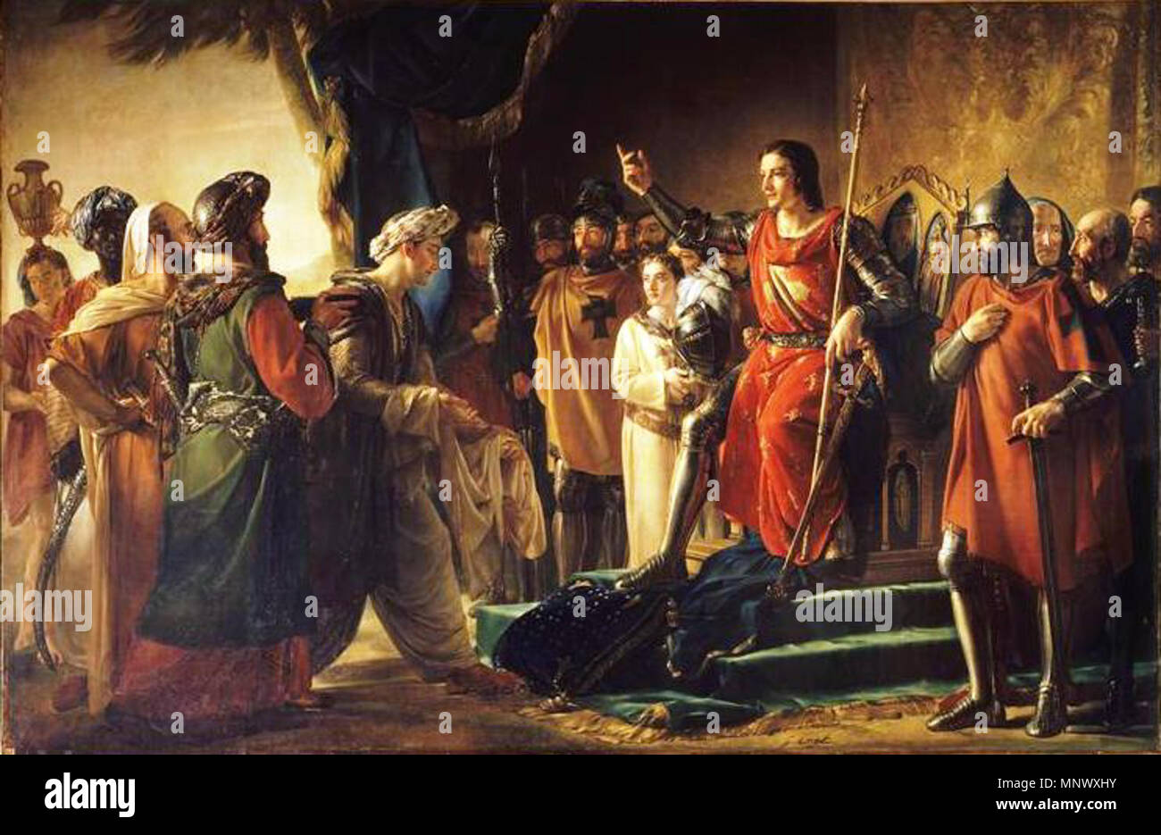 Rouget 1075 - Saint Louis reçoit à Ptolémaïs les envoyes du vieux de la montagne Banque D'Images